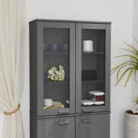 Opzetkast HAMAR 85x35x100 cm massief grenenhout donkergrijs