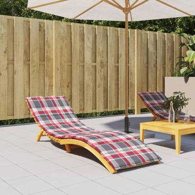 VidaXL Ligbedkussen 200x50x3 cm oxford stof ruitpatroon rood