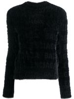 Balenciaga pull à logo en intarsia - Noir