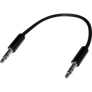 SpeaKa Professional SP-7870496 Jackplug Audio Aansluitkabel [1x Jackplug male 3,5 mm - 1x Jackplug male 3,5 mm] 10.00 cm Zwart SuperSoft-mantel