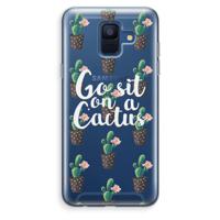 Cactus quote: Samsung Galaxy A6 (2018) Transparant Hoesje - thumbnail