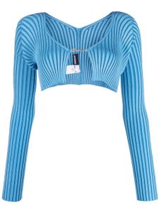 Jacquemus haut crop La maille Pralù - Bleu