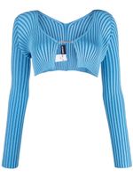 Jacquemus haut crop La maille Pralù - Bleu