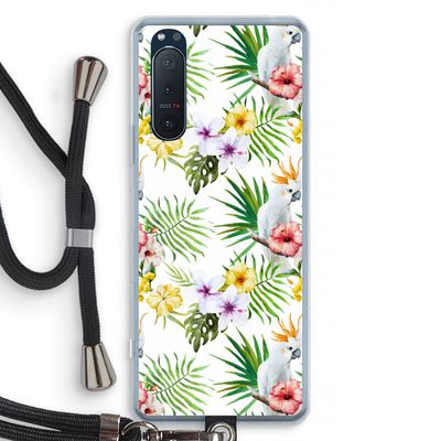 Gele kuif: Sony Xperia 5 II Transparant Hoesje met koord