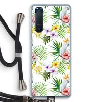 Gele kuif: Sony Xperia 5 II Transparant Hoesje met koord