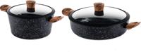 Westinghouse Pannenset Marble Wood - Braadpan & hapjespan ø 28 cm - inductie en alle andere warmtebronnen - 2 Delig