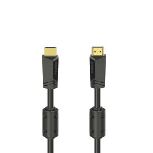 Hama 00205009 HDMI-kabel HDMI Aansluitkabel HDMI-A-stekker, HDMI-A-stekker 10.00 m Zwart 4K UHD