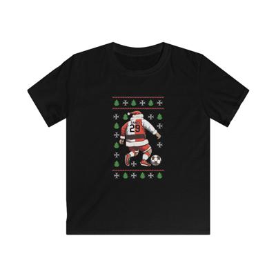 T-shirt regular zwart - kids - Santi 29 Kerst shirt - logo voor groot