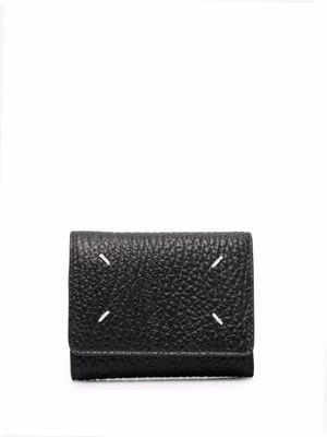 MM6 Maison Margiela portefeuille en cuir à coutures signature - Noir