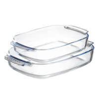 Sareva Ovenschalen - Hittebestendig glas - 2.7 & 3.8 liter - 2 delige set