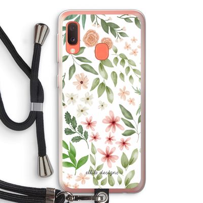 Botanical sweet flower heaven: Samsung Galaxy A20e Transparant Hoesje met koord