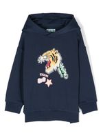 Kenzo Kids hoodie en coton à imprimé tigre - Bleu - thumbnail