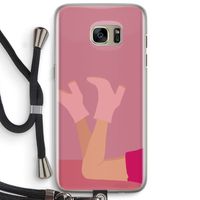 Pink boots: Samsung Galaxy S7 Edge Transparant Hoesje met koord