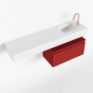 Toiletmeubel Mondiaz Andor | 120 cm | Meubelkleur Fire | Lex vrijhangend wastafel Talc Rechts | 1 kraangat