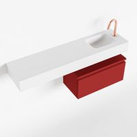 Toiletmeubel Mondiaz Andor | 120 cm | Meubelkleur Fire | Lex vrijhangend wastafel Talc Rechts | 1 kraangat