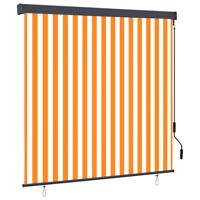 Buiten Rolgordijn Gestreept Oranje en wit 180 x 250 cm Stof