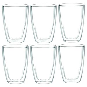 Set van 8x stuks dubbelwandige koffieglazen/theeglazen 400 ml