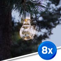 Solar led lamp eddy gloeilamp deco - set van 8 - op zonne energie