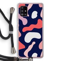 Memphis Shapes Pink: Samsung Galaxy A51 5G Transparant Hoesje met koord