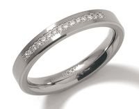 Boccia 0120-04 Ring Titanium-Diamant zilverkleurig 3,2 mm 15 * 0,075 crt Maat 54