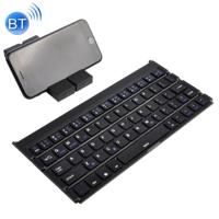 GK808 Ultra-thin opvouwbare Bluetooth V3.0 toetsenbord ingebouwde houder ondersteuning Android / iOS / Windowssysteem (zwart)