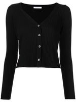 John Elliott cardigan crop en maille nervurée - Noir