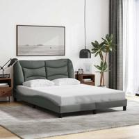 Bedframe zonder matras "Hvar" stof donkergrijs 140x190 cm