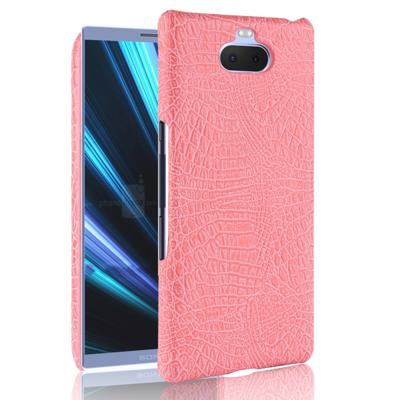 Shockproof Crocodile Texture PC + PU Case for Sony Xperia 10 (Pink)