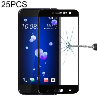 25 stuks voor HTC U11 0.33 mm 9H oppervlaktehardheid gehard glas screen protector (zwart)