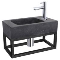 Differnz fonteinset bombai black - natuursteen - kraan recht - met handdoekrek - 40 x 22 x 9 cm - chroom Differnz fonteinset bombai black - natuursteen - kraan recht - met handdoekrek - 40 x 22 x 9 cm - chroom