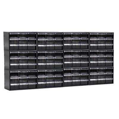 Sorteerbakjes spijkers/schroeven - 108x lades - 18.5 x 10 x 12 cm - opbergkastjes - ophangbaar - zwa