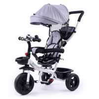 Viking Choice  Kinderwagen en kinderfiets in-1 wit met blauwgrijs - thumbnail