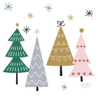 Servet l24b24 cm noel trees 20st Duni - Duni