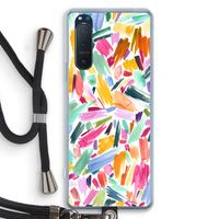 Watercolor Brushstrokes: Sony Xperia 5 II Transparant Hoesje met koord Watercolor Brushstrokes: Sony Xperia 5 II Transparant Hoesje met koord