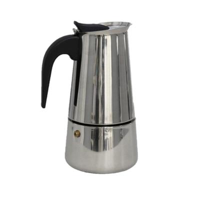 Gerimport Espresso koffiemaker - voor 4 kopjes - Percolator - RVS - zilver - 16 cm - Mokkakan