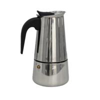 Gerimport Espresso koffiemaker - voor 4 kopjes - Percolator - RVS - zilver - 16 cm - Mokkakan