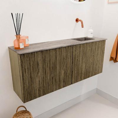 Toiletmeubel Mondiaz Joya Dlux | 100 cm | Meubelkleur Dusk | Faye wastafel Oza Wasbak Rechts | Zonder kraangat(en)