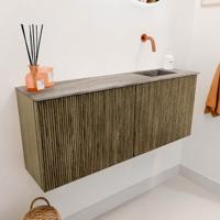 Toiletmeubel Mondiaz Joya Dlux | 100 cm | Meubelkleur Dusk | Faye wastafel Oza Wasbak Rechts | Zonder kraangat(en)