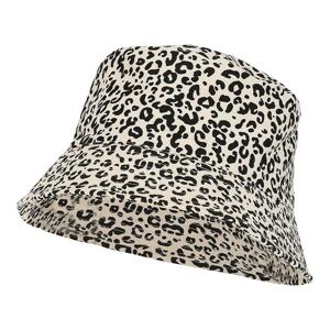 Vissershoedje/zonnehoedje luipaardprint - wit - one size - volwassenen - bucket hat