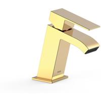 Wastafelkraan Tres Cuadro | Opbouw | Mengkraan | Waterval uitloop | Standaard model | 1-hendel | Vierkant | 24k Goud glans