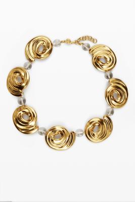 Halsketting spiralen goud verguld Zalio - MATERIAL FINISHES - U