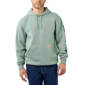 Sleeve Logo Jade Heather Hooded Sweatshirt Heren