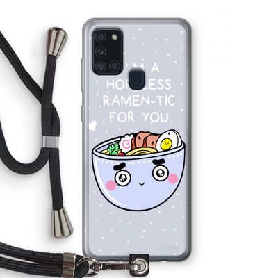 I'm A Hopeless Ramen-Tic For You: Samsung Galaxy A21s Transparant Hoesje met koord