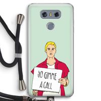 Gimme a call: LG G6 Transparant Hoesje met koord Gimme a call: LG G6 Transparant Hoesje met koord