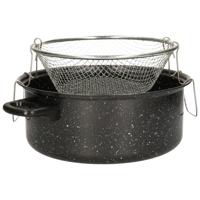 Benson Frituurpan met korf - friteuse met anti baklaag en deksel - D26 cm Benson Frituurpan met korf - friteuse met anti baklaag en deksel - D26 cm