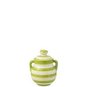 J-Line Jar Granada Stripes Ceramic White|Green