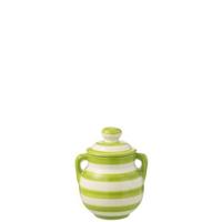 J-Line Jar Granada Stripes Ceramic White|Green