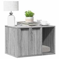 Kattenbakkast 60x40x40 cm bewerkt hout grijs sonoma eikenkleur