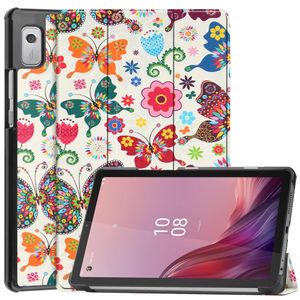 Lunso - Lenovo Tab M9 (9 inch) - Tri-Fold Bookcase hoes - Vlinders
