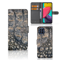 Samsung Galaxy M53 Telefoonhoesje met Pasjes Krokodillenprint